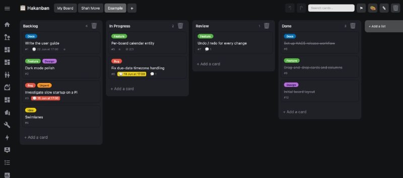 Hakanban - канбан-доска внутри HomeAssistant, без Trello, внешнего сервиса и отдельной синхронизации.