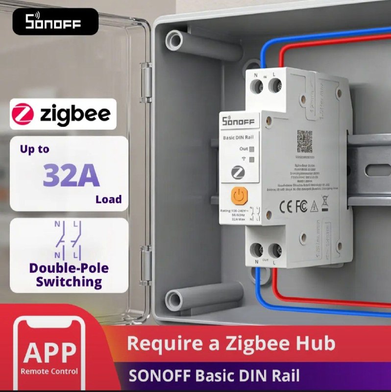 ️ SONOFF BASIC-ZB1GSP - мощное Zigbee-реле на DIN-рейку для тех случаев, где обычный “умный модуль на…