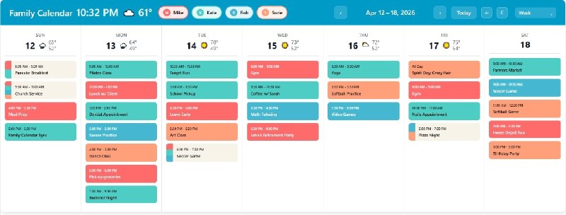 Daylight Calendar Card — семейный календарь для Lovelace / HomeAssistant: month, week, schedule и agenda…