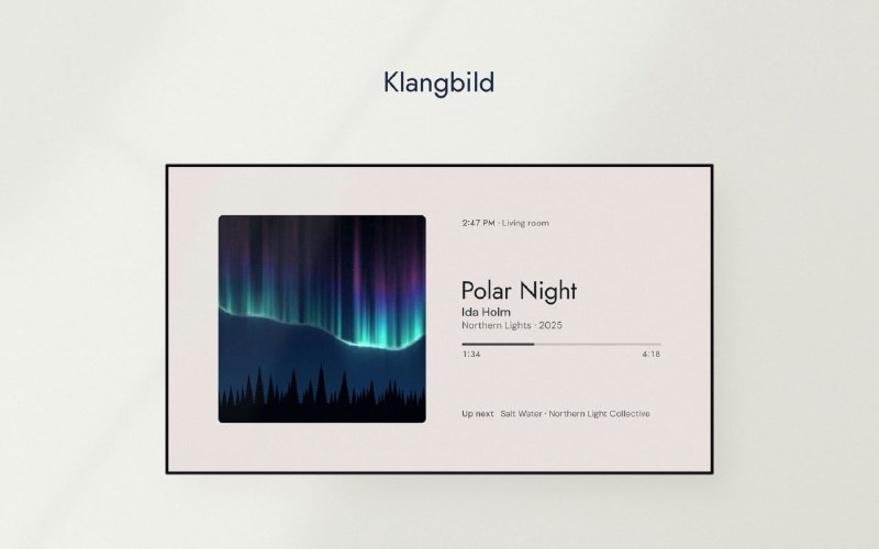 Klangbild - телевизор в гостиной показывает, что сейчас играет: обложка, песня и что дальше